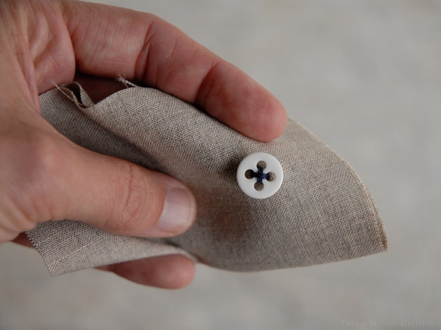 sewing on a button 10