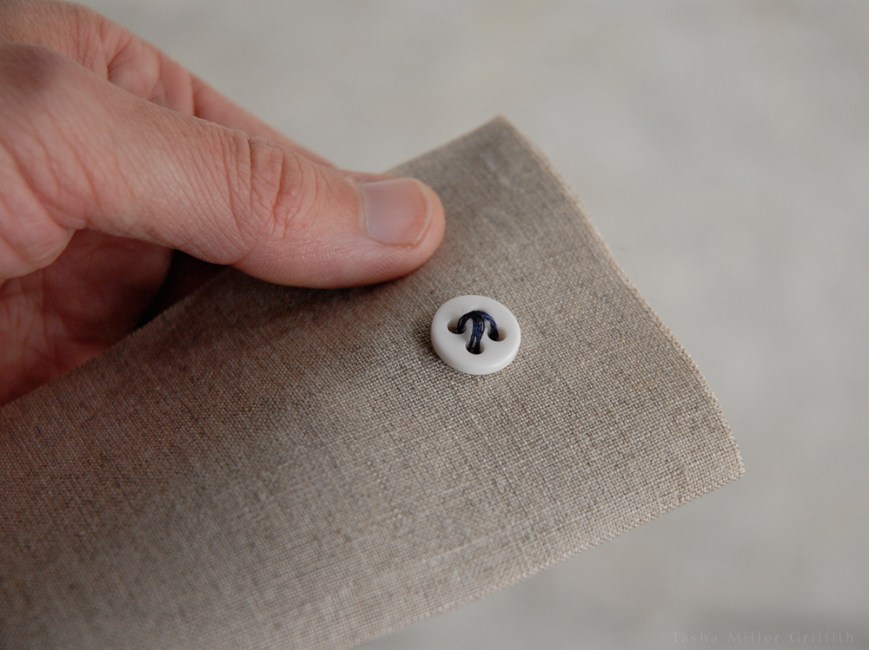 sewing on a button 5