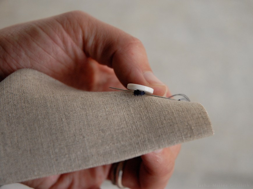 sewing on a button 7