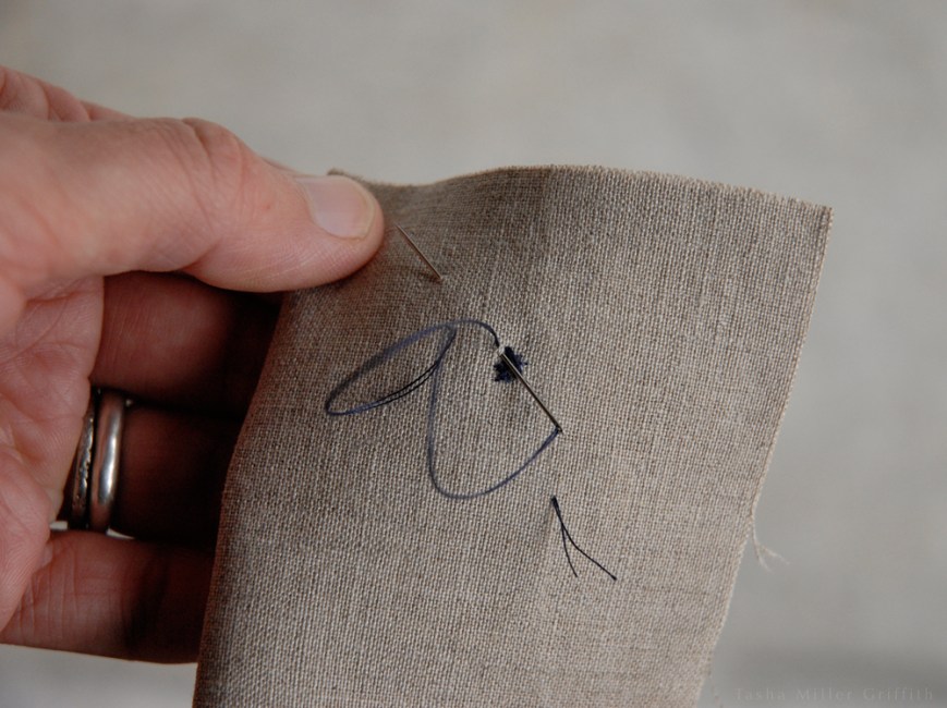 sewing on a button 8