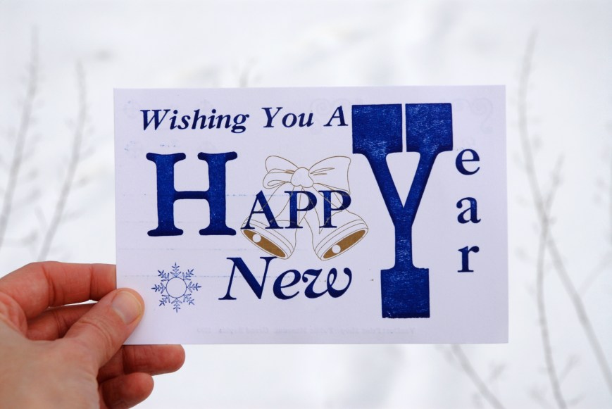 happy new year postcard