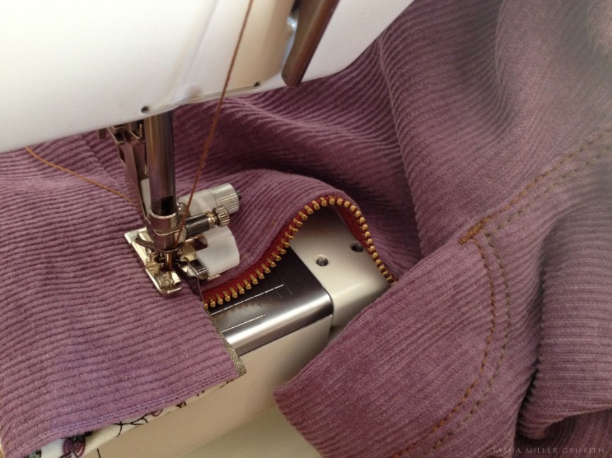 purple cords edgestitching