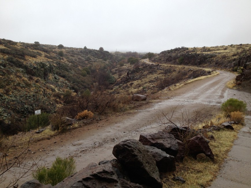 arcosanti desert in rain