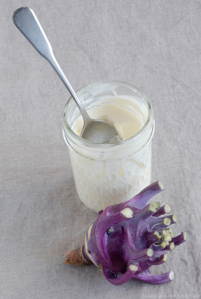 creme fraiche and kohlrabi