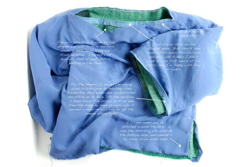 lined MD top sewing details