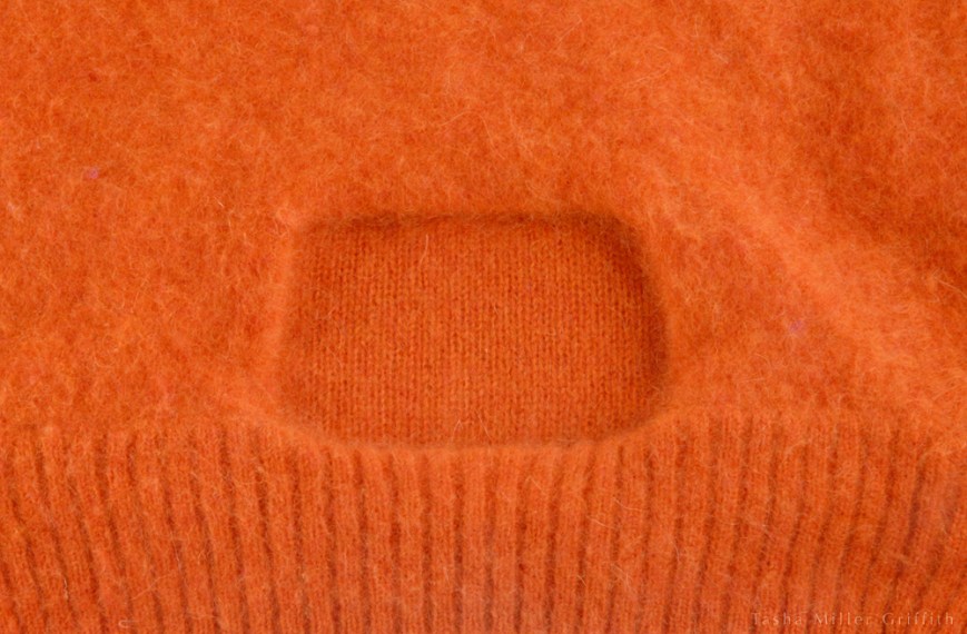 orange felt with unfelted label