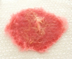 slightly rubbed wool layers