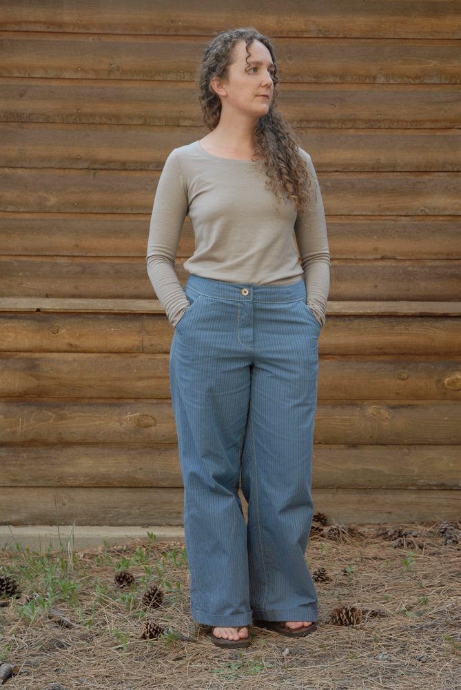 blue stripe trous and wool knits 2