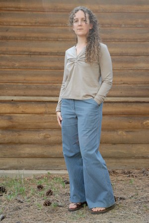 blue stripe trous and wool knits 4