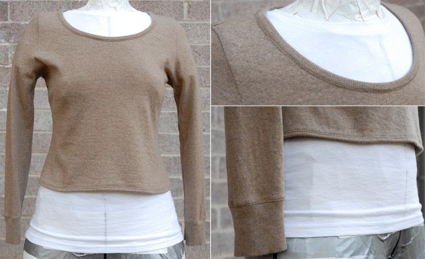 tan winter top on form