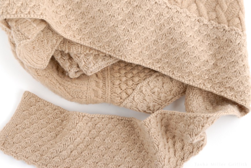 tea dyed fisherman in progress