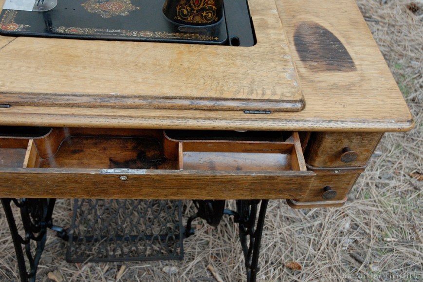treadle cabinet restoration 13