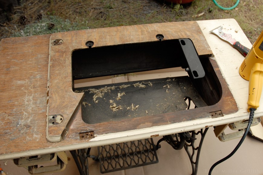 treadle cabinet restoration 5