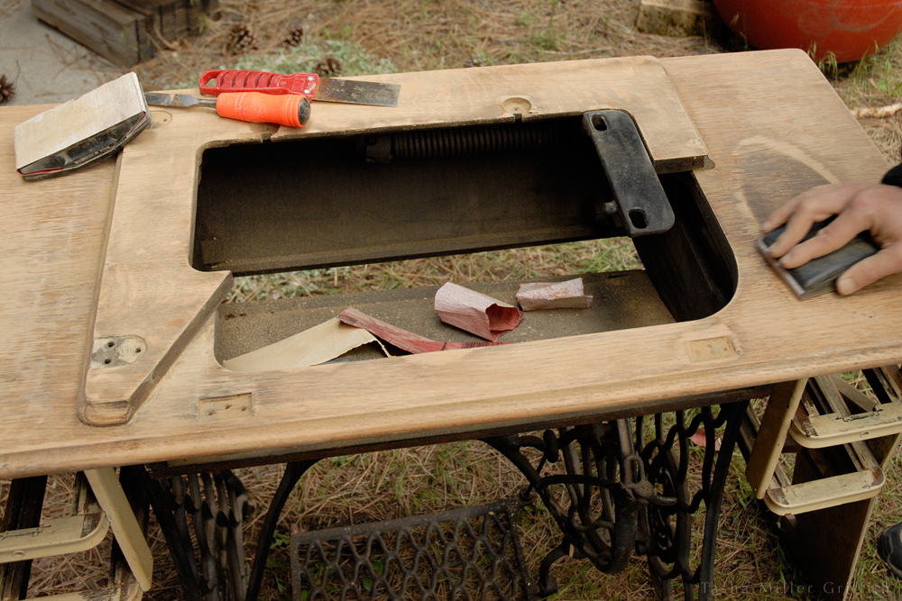 treadle cabinet restoration 8