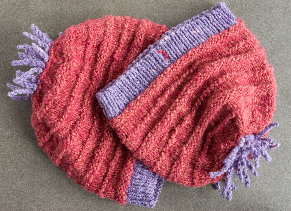 pink handspun hats 1