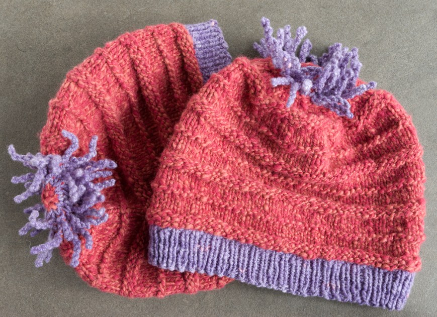 pink handspun hats 2