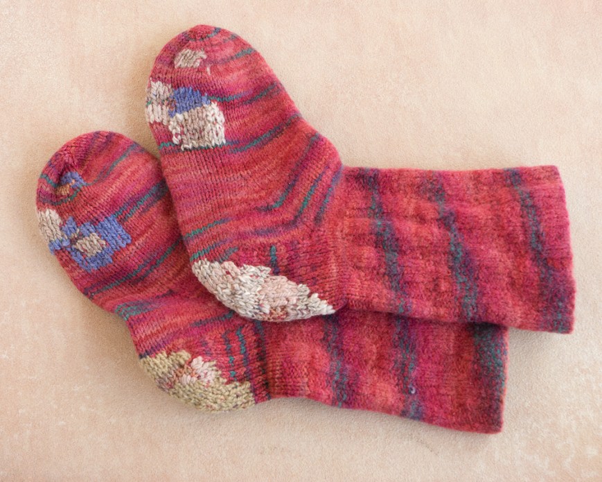 layers of sock darning