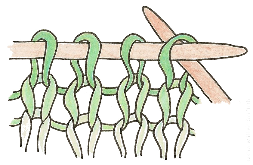 Knit stitch orientation drawing 